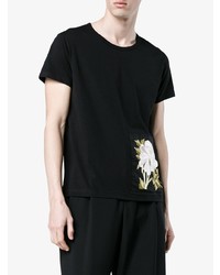 T-shirt à col rond à fleurs noir Ann Demeulemeester