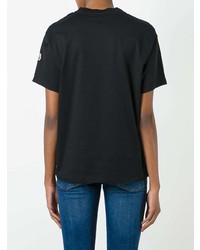 T-shirt à col rond à fleurs noir Moncler