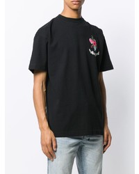 T-shirt à col rond à fleurs noir Palm Angels