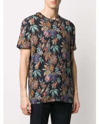 T-shirt à col rond à fleurs noir Etro