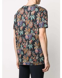 T-shirt à col rond à fleurs noir Etro