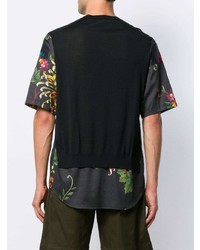 T-shirt à col rond à fleurs noir DSQUARED2