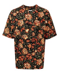 T-shirt à col rond à fleurs noir Kenzo