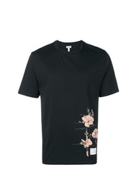 T-shirt à col rond à fleurs noir Loewe