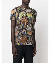 T-shirt à col rond à fleurs noir Etro