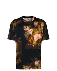 T-shirt à col rond à fleurs noir McQ Alexander McQueen
