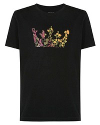 T-shirt à col rond à fleurs noir OSKLEN