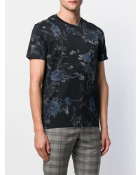 T-shirt à col rond à fleurs noir Etro