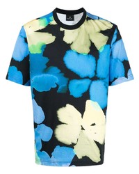 T-shirt à col rond à fleurs noir PS Paul Smith