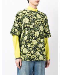 T-shirt à col rond à fleurs noir Kenzo