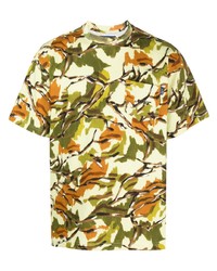T-shirt à col rond à fleurs olive Awake NY