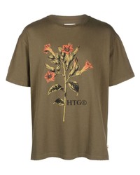 T-shirt à col rond à fleurs olive HONOR THE GIFT