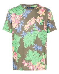 T-shirt à col rond à fleurs olive Polo Ralph Lauren
