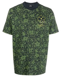 T-shirt à col rond à fleurs olive PS Paul Smith