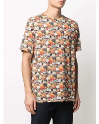 T-shirt à col rond à fleurs orange Paul Smith