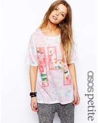 T-shirt à col rond à fleurs rose Asos