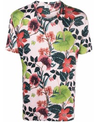T-shirt à col rond à fleurs rose Etro