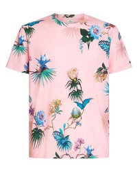 T-shirt à col rond à fleurs rose Etro
