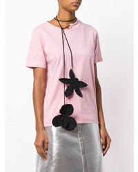 T-shirt à col rond à fleurs rose Marni