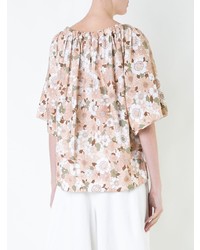 T-shirt à col rond à fleurs rose Chloé