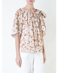 T-shirt à col rond à fleurs rose Chloé