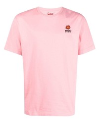 T-shirt à col rond à fleurs rose Kenzo