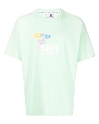 T-shirt à col rond à fleurs vert menthe AAPE BY A BATHING APE