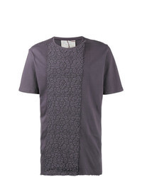 T-shirt à col rond à fleurs violet