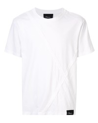 T-shirt à col rond à losanges blanc