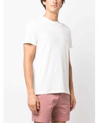 T-shirt à col rond à motif zigzag blanc Orlebar Brown
