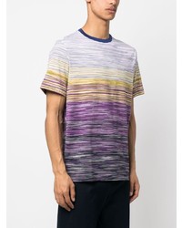 T-shirt à col rond à motif zigzag violet clair Missoni