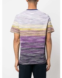 T-shirt à col rond à motif zigzag violet clair Missoni