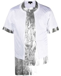 T-shirt à col rond à patchwork blanc Comme Des Garcons Homme Plus