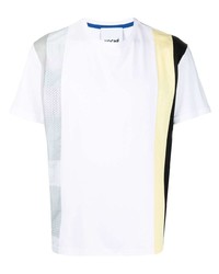 T-shirt à col rond à patchwork blanc Koché
