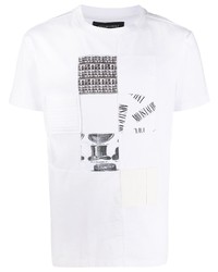 T-shirt à col rond à patchwork blanc Viktor & Rolf
