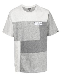 T-shirt à col rond à patchwork gris Izzue