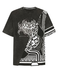 T-shirt à col rond à patchwork noir Dolce & Gabbana
