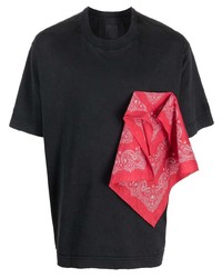 T-shirt à col rond à patchwork noir Givenchy