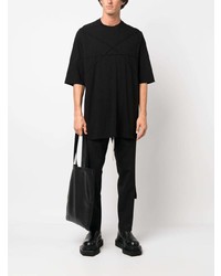 T-shirt à col rond à patchwork noir Rick Owens DRKSHDW