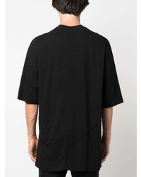 T-shirt à col rond à patchwork noir Rick Owens DRKSHDW