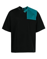 T-shirt à col rond à patchwork noir Kolor