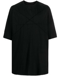 T-shirt à col rond à patchwork noir Rick Owens DRKSHDW