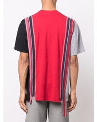 T-shirt à col rond à patchwork rouge Needles