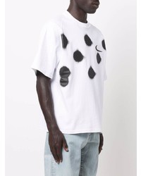 T-shirt à col rond á pois blanc et noir Nike X Off-White