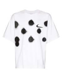 T-shirt à col rond á pois blanc et noir Nike
