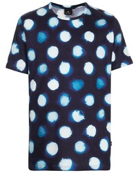 T-shirt à col rond á pois bleu marine PS Paul Smith