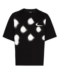 T-shirt à col rond á pois noir et blanc Nike