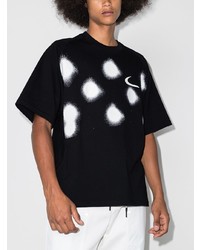 T-shirt à col rond á pois noir et blanc Nike