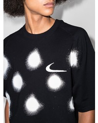 T-shirt à col rond á pois noir et blanc Nike