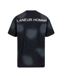 T-shirt à col rond á pois noir Flaneur Homme